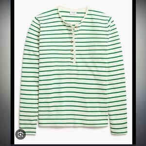 J. Crew Factory Striped ruffle-collar henley